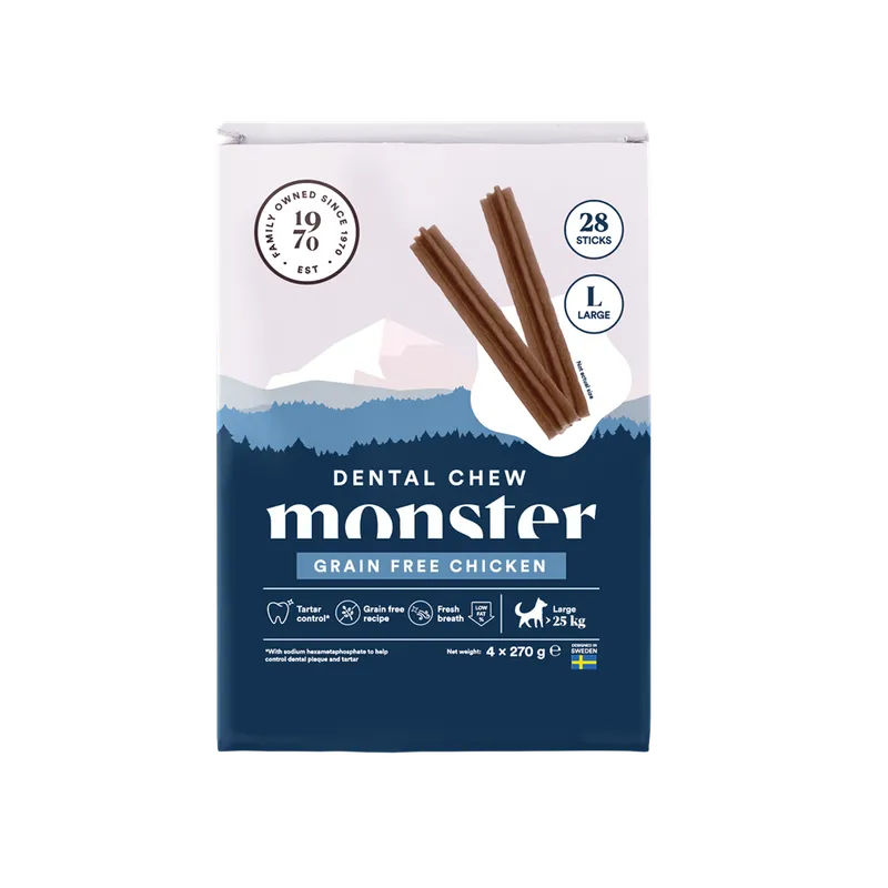 Alternativ bild 0 för Monster Dog Dental Chew Grain Free Chicken Large (28-pack)