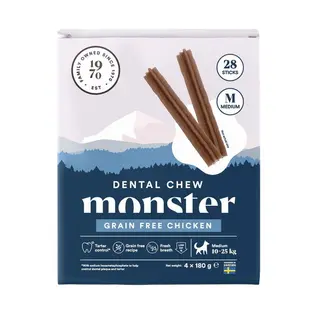 Produktfoto för Monster Dog Dental Chew Grain Free Chicken Medium (28-pack)