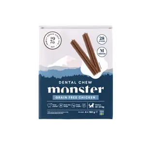 Produktfoto för Monster Dog Dental Chew Grain Free Chicken Medium (28-pack)