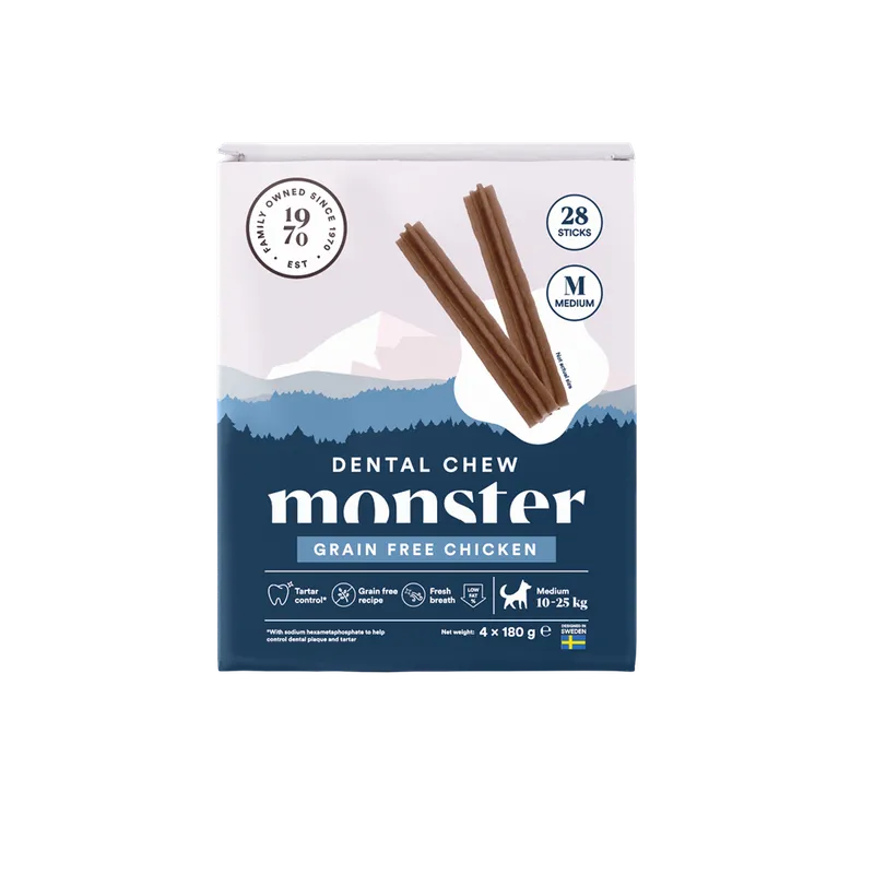 Alternativ bild 0 för Monster Dog Dental Chew Grain Free Chicken Medium (28-pack)