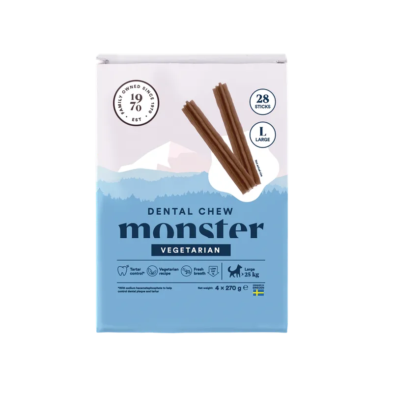 Alternativ bild 0 för Monster Dog Dental Chew Vegetarian Large (28-pack)