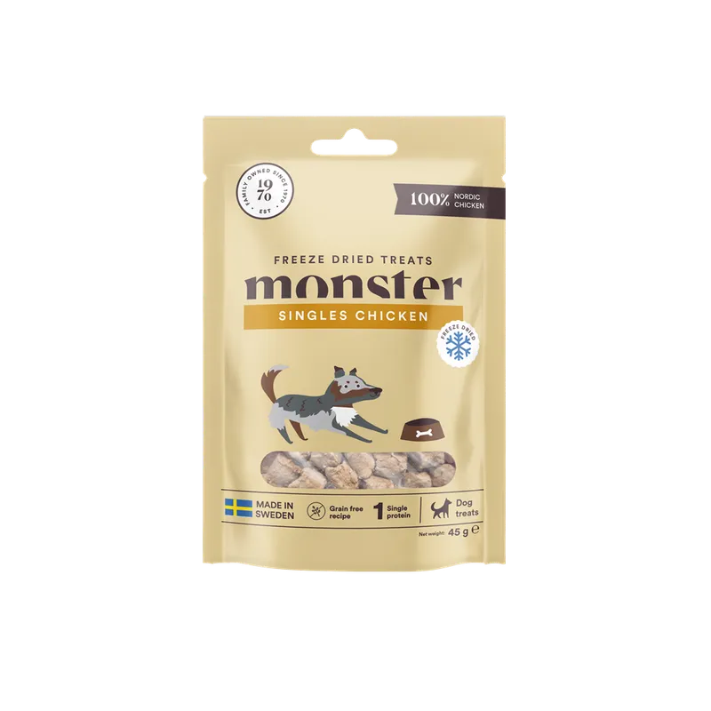 Alternativ bild 0 för Monster Dog Treats Freeze Dried Chicken 45 g