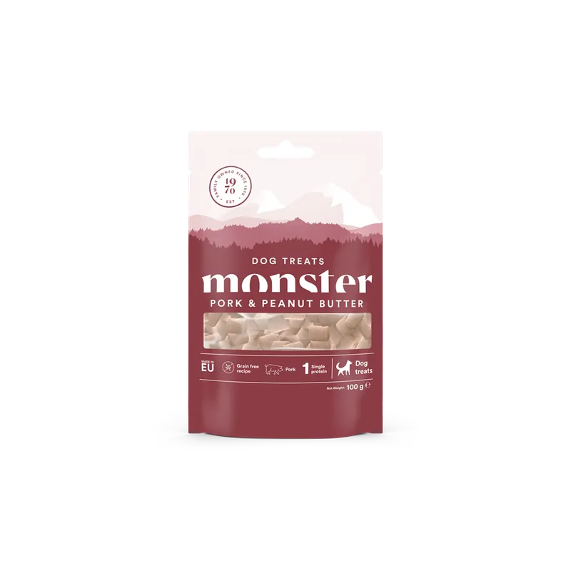 Alternativ bild 0 för Monster Dog Treats Pork & Peanut Butter 100 g