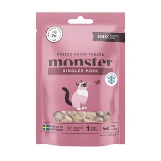 Produktfoto för Monster Kattgodis Frystorkat Fläsk 40 g