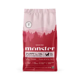 Produktfoto för Monster Puppy Grain Free Large & XL Kalkon & Kyckling (12 kg)