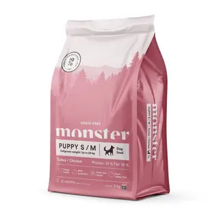 Produktfoto för Monster Puppy Grain Free Small & Medium Kalkon & Kyckling (2 kg)