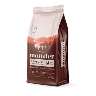 Produktfoto för Monster Puppy Large & XL Kyckling & Kalkon (12 kg)