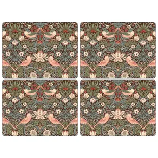 Produktfoto för Morris & Co - Strawberry Thief Tablett 30x40 cm 4-pack Brun
