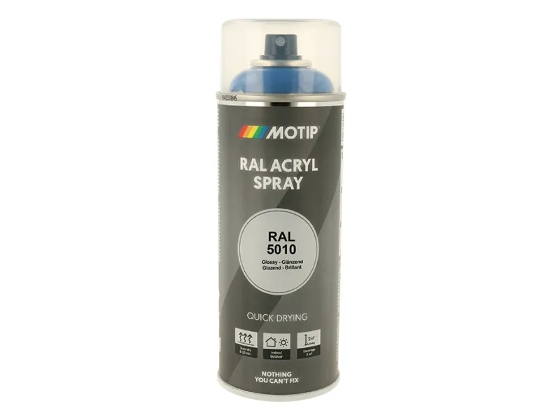 Alternativ bild 0 för Motip High Gloss RAL 5010 - Sprayfärg Gentian Blå 400 ml