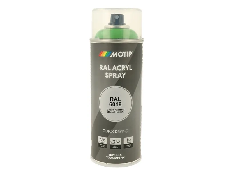 Alternativ bild 0 för Motip High Gloss RAL 6018 - Sprayfärg Yellow Grön 400 ml