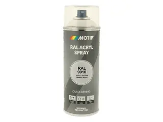Produktfoto för Motip High Gloss RAL 9010 - Sprayfärg Pure Vit 400 ml