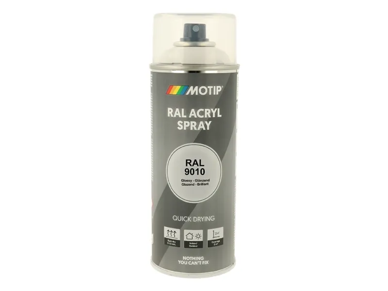 Alternativ bild 0 för Motip High Gloss RAL 9010 - Sprayfärg Pure Vit 400 ml