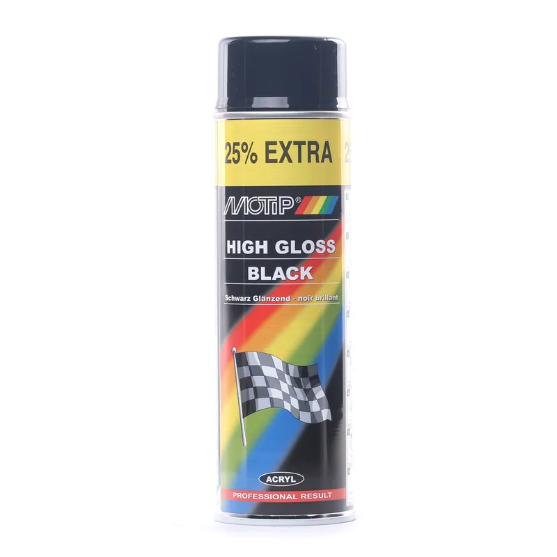 Alternativ bild 0 för Motip High Gloss - Rallyfärg Svart 500 ml