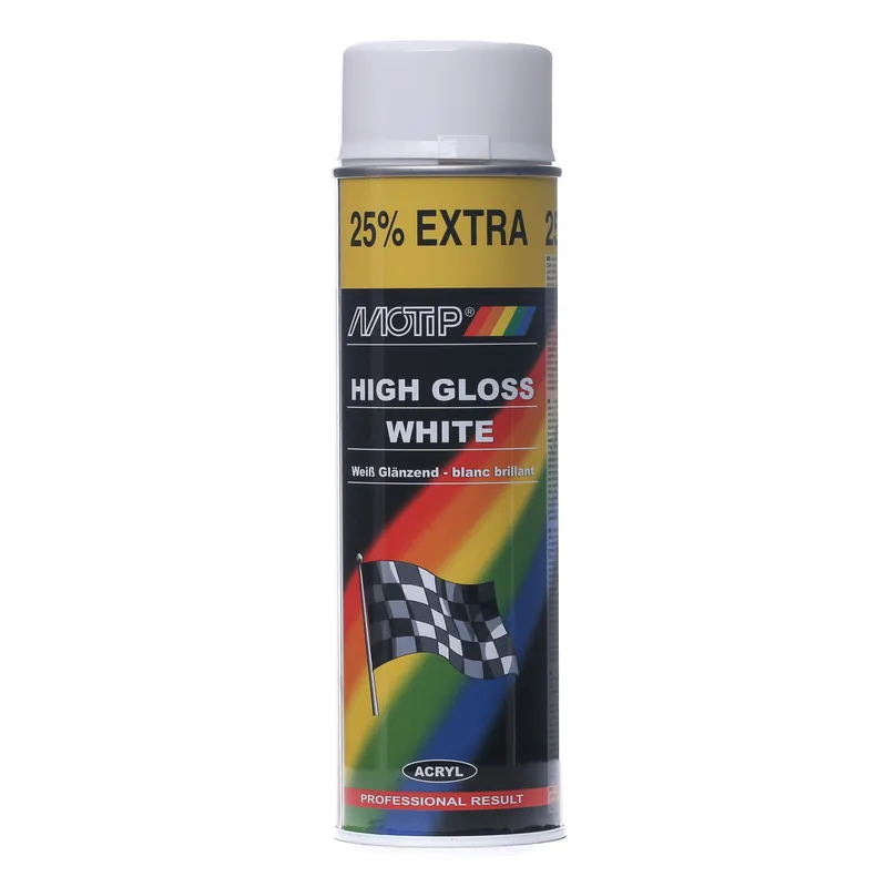 Alternativ bild 0 för Motip High Gloss - Rallyfärg Vit 500 ml