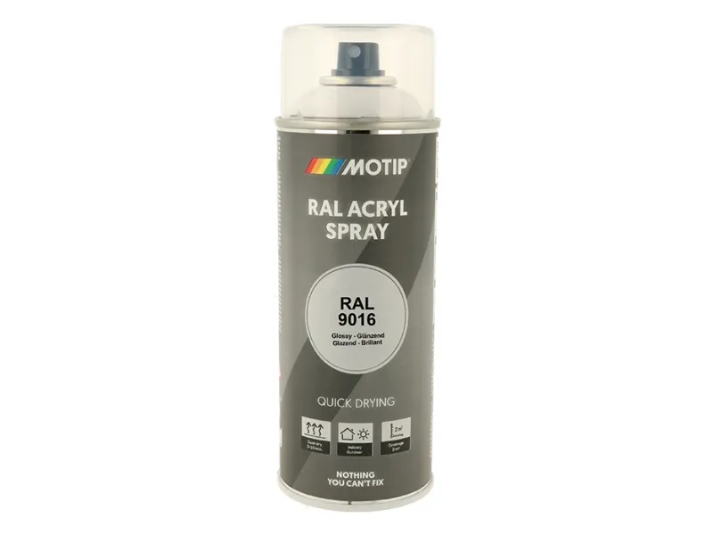 Alternativ bild 0 för Motip Industri Ral 9016 högblank 400ml