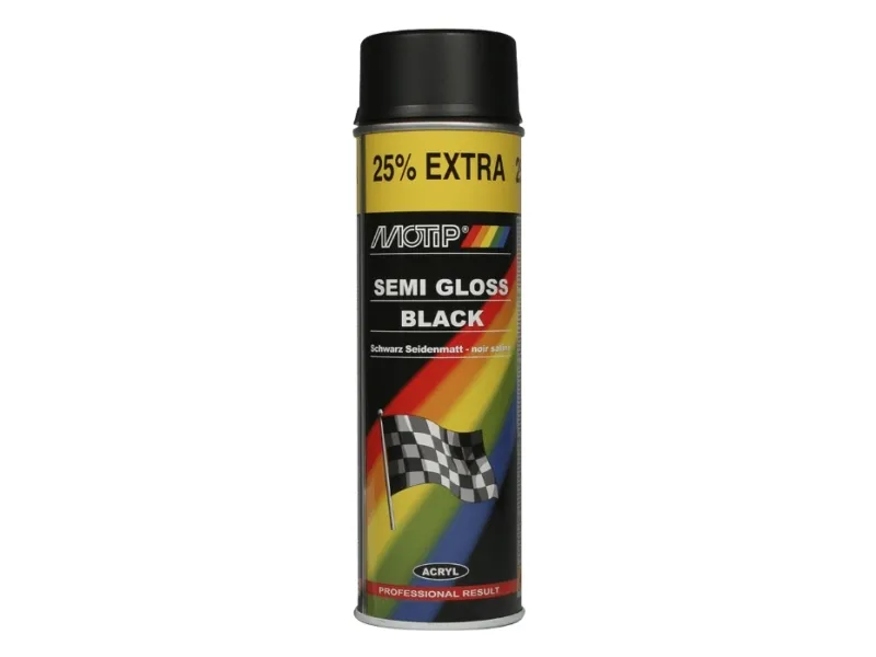 Alternativ bild 0 för Motip Semi Gloss - Rallyfärg Svart 500 ml