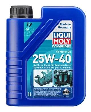 Produktfoto för Motorolja marin Liqui Moly 4-taktsolja 4T 25W-40 1L, Universal