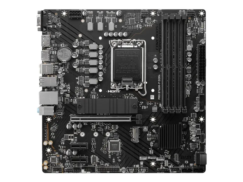 Alternativ bild 0 för MSI PRO B760M-P DDR4 Moderkort - Intel B760 - Intel LGA1700 socket - DDR4 RAM - Micro-ATX