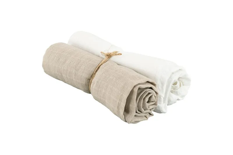 Bild 1 för Muslinwrap 70x70 Grå & Vit 2-pack