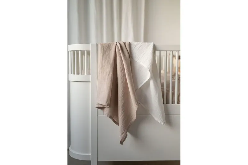 Bild 2 för Muslinwrap 70x70 Grå & Vit 2-pack