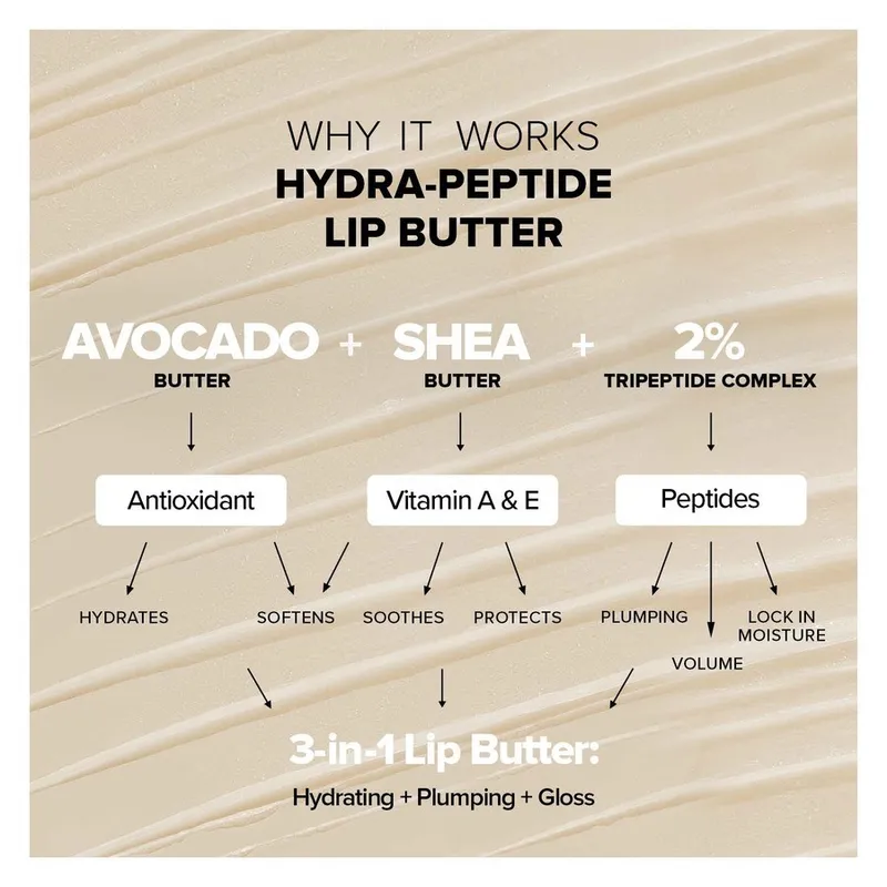 Bild 8 för Nudestix Hydra-Peptide Lip Butter Dolce Nude Caramel 10 ml