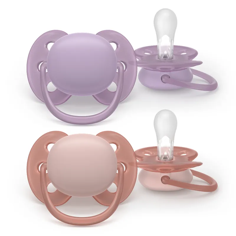 Bild 2 för Philips Avent Ultra Soft Napp 6 till 18 månader Lila Rosa 2 st