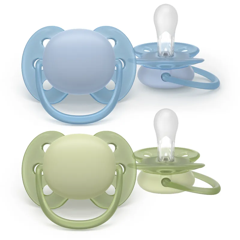 Bild 2 för Philips Avent Ultra Soft Napp 0 till 6 månader Grön Blå 2 st
