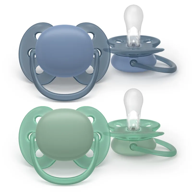 Bild 1 för Philips Avent Ultra Soft napp, 6-18 månader, grå/grön, 2 st