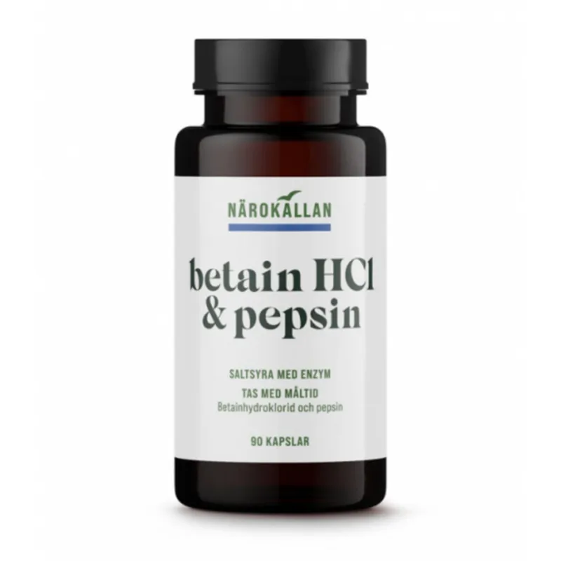 Bild 2 för Närokällan Betain HCL & Pepsin 90 Kapslar