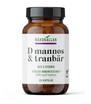 Produktfoto för Närokällan D-Mannos + Tranbär 60 kapslar