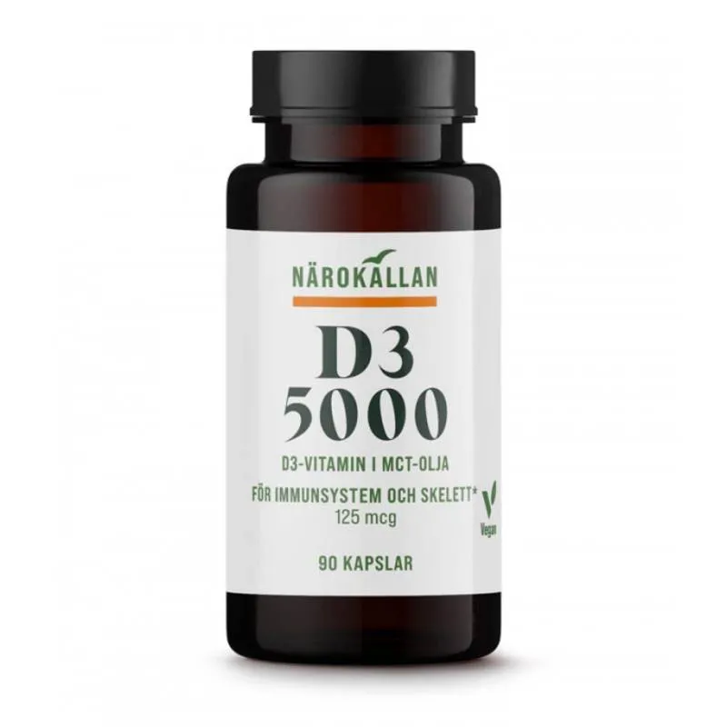 Bild 1 för Närokällan D3 5000 Vegan 90 kapslar