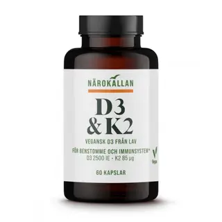 Produktfoto för Närokällan D3 & K2 60 kapslar