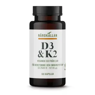 Produktfoto för Närokällan D3 & K2 60 kapslar