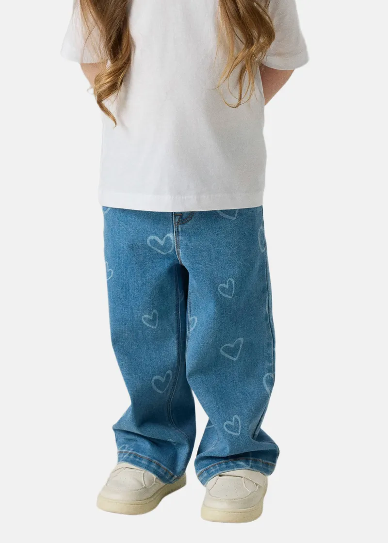 Bild 1 för Name It Rose Wide Jeans - Medium Blue Denim - 98