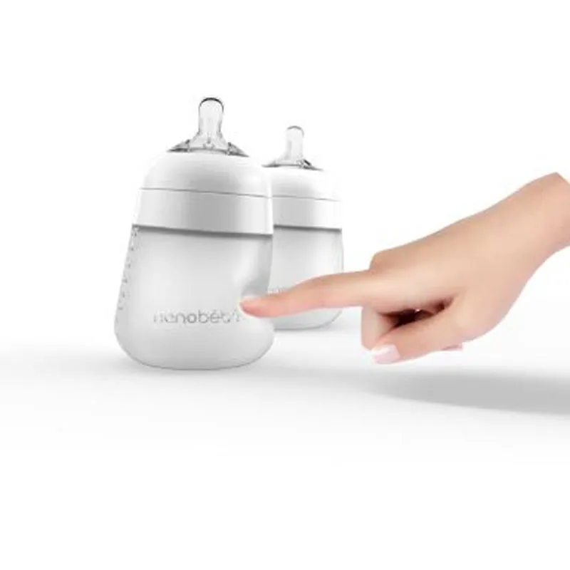 Bild 2 för Nanobebe Flexy silikonflaska Anti-kolik 150 ml 2-pack, grå