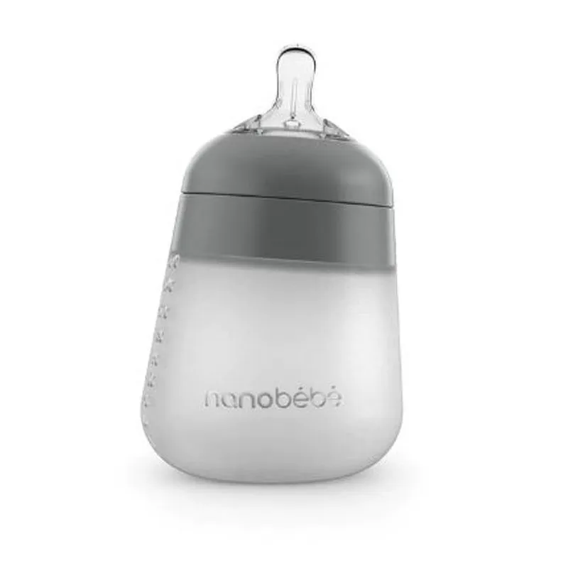 Bild 1 för Nanobebe Flexy silikonflaska Anti-kolik 270 ml, grå