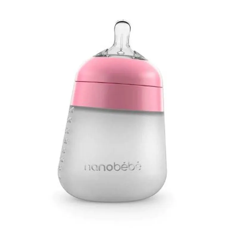 Bild 1 för Nanobebe Flexy silikonflaska Anti-kolik 270 ml, rosa