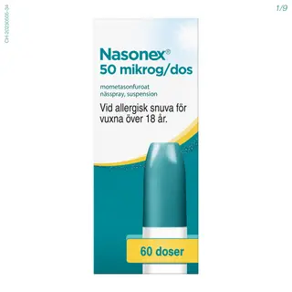 Produktfoto för Nasonex, nässpray, suspension 50 mikrogram/dos, 60 doser