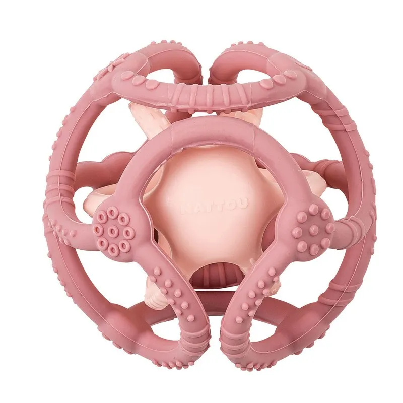 Bild 1 för Nattou soft silicone aktivitetsboll, rosa