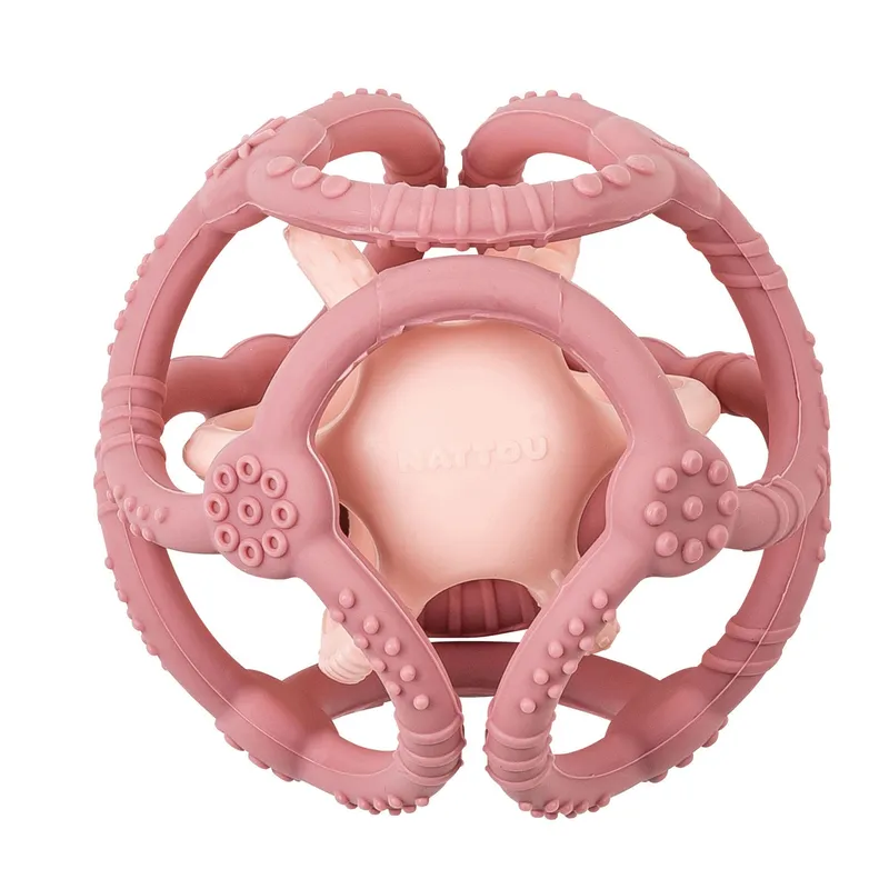 Bild 2 för Nattou soft silicone aktivitetsboll, rosa
