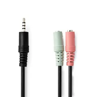 Produktfoto för NEDIS Adapter 2x3,5mm Ho - 3,5mm Ha