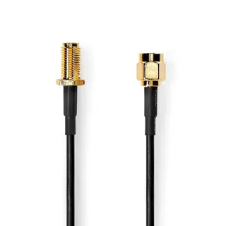 Produktfoto för Nedis Antennkabel | SMA Hane | SMA Hona | Guldplaterad | 50 Ohm | Enskaligt skydd | 1.00 m | Rund | PVC | Svart | Låda