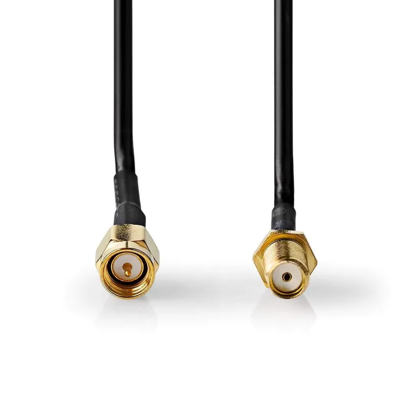 Bild 2 för Nedis Antennkabel | SMA Hane | SMA Hona | Guldplaterad | 50 Ohm | Enskaligt skydd | 1.00 m | Rund | PVC | Svart | Låda