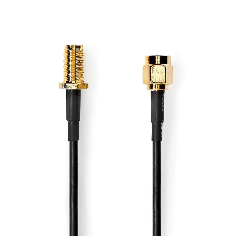 Bild 1 för Nedis Antennkabel | SMA Hane | SMA Hona | Guldplaterad | 50 Ohm | Enskaligt skydd | 5.00 m | Rund | PVC | Svart | Låda