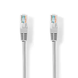 Produktfoto för Nedis CAT5e nätverkskabel | U/UTP | RJ45 hane | RJ45 hane | 15.0 m | Rund | PVC | Grå | Label