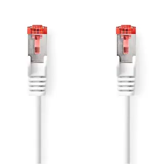Produktfoto för Nedis CAT6 Nätverkskabel | RJ45 hane | RJ45 hane | S/FTP | 0.50 m | Rund | LSZH | Vit | Label