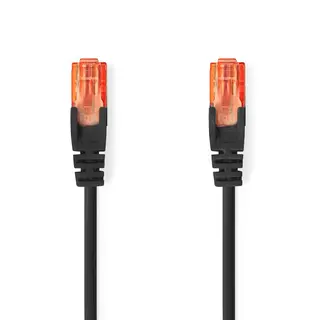 Produktfoto för Nedis CAT6 Nätverkskabel | RJ45 hane | RJ45 hane | U/UTP | 10.0 m | Rund | PVC | Svart | Label