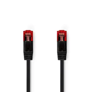 Produktfoto för Nedis CAT6 Nätverkskabel | RJ45 hane | RJ45 hane | U/UTP | 2.00 m | Snagless | Platt | PVC | Svart | Label