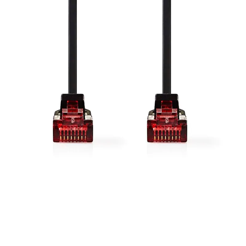 Bild 2 för Nedis CAT6 Nätverkskabel | RJ45 hane | RJ45 hane | U/UTP | 2.00 m | Snagless | Platt | PVC | Svart | Label