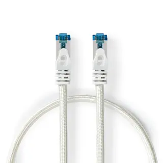 Produktfoto för Nedis CAT6a nätverkskabel | S/FTP | RJ45 hane | RJ45 hane | 5.00 m | Snagless | Rund | Flätad / PVC | Silver | Kartong med täckt fönster
